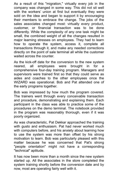 Read the case Human resource management can