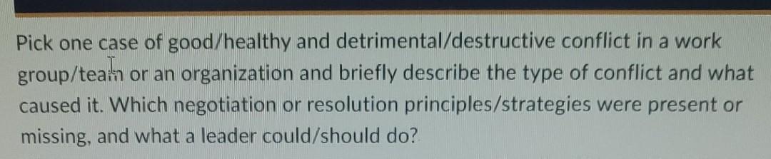Pick one case of good/healthy and