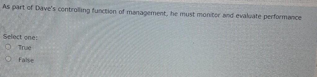43 As part of Dave's controlling function of