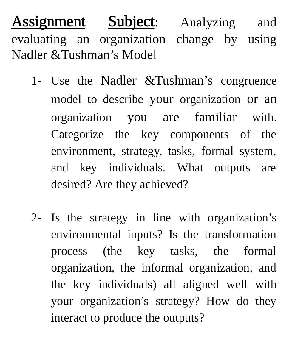 Solve question 2 please Assignment Subject: