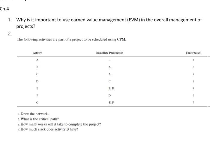 time weeks 6 3 7 2 4 3 7 Journal Entry #2 Ch.4 1.
