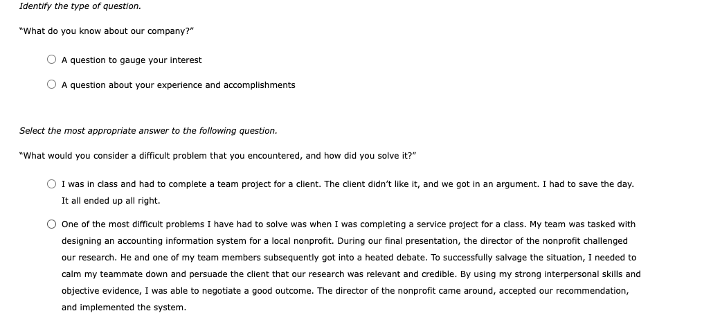 3. During the Interview During an interview, your