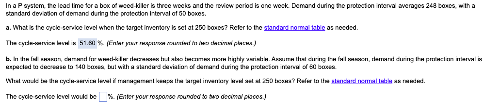 In a P system, the lead time for a box of