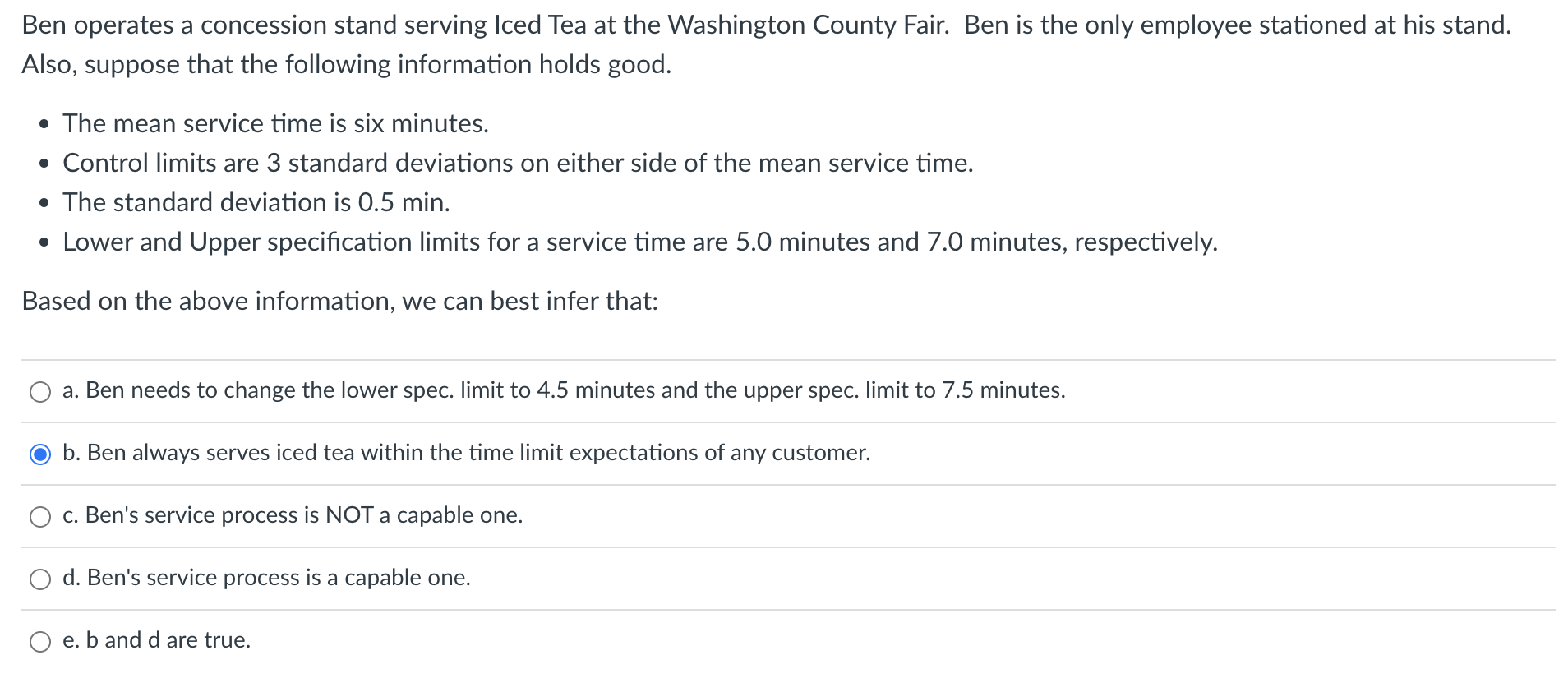 Ben operates a concession stand serving Iced Tea