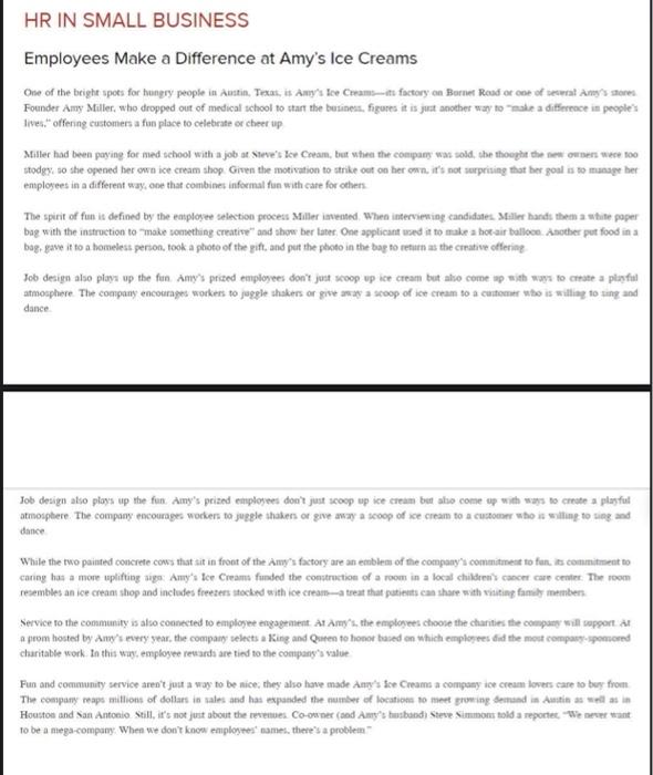 Assignment-2 Please read the case "Employees Make