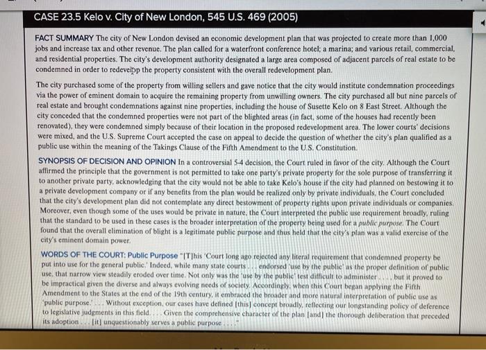 Case Questions 1. How does the Court define