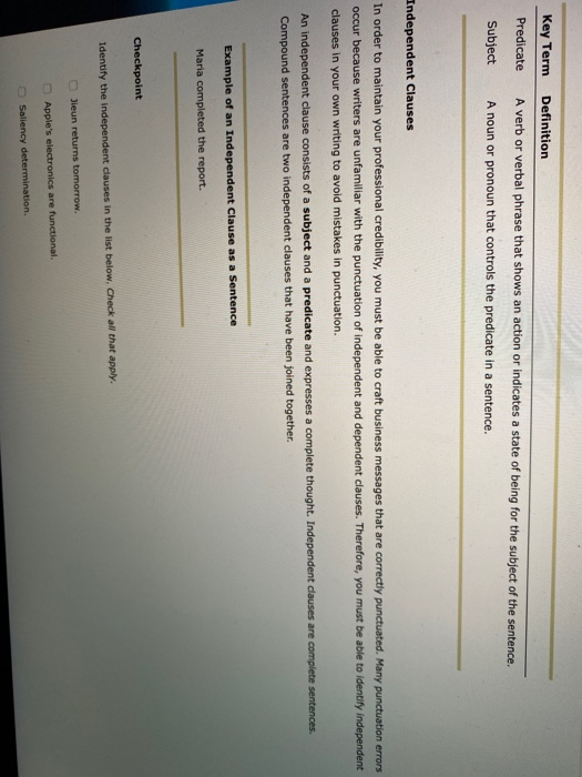 Key Term Predicate Definition A verb or verbal