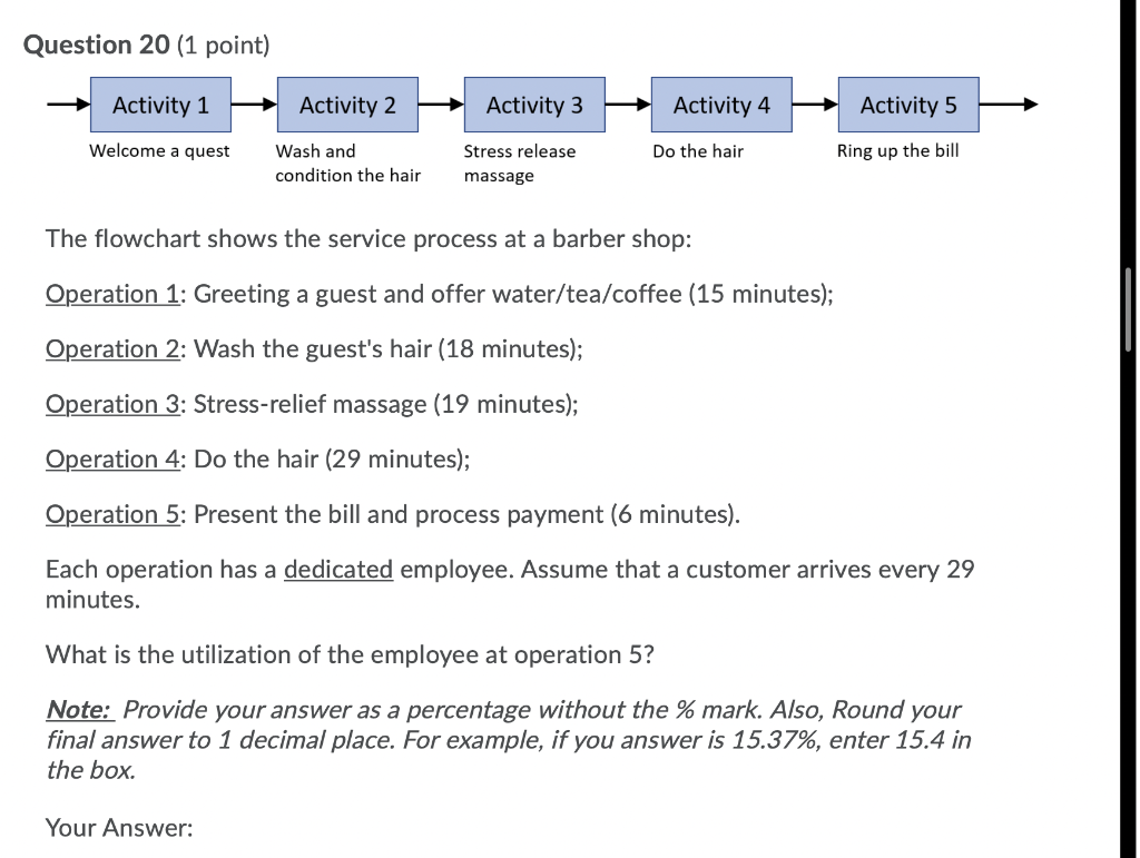 Question 20 (1 point) Activity 1 Activity 2