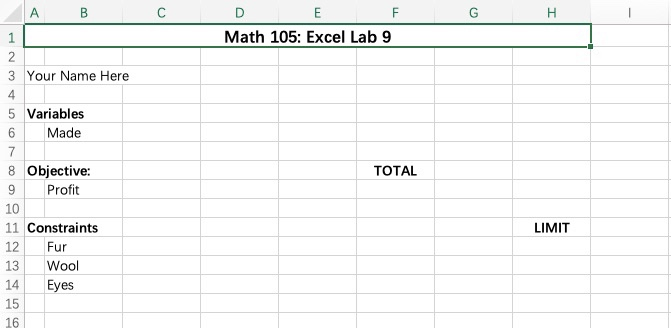 In this tutorial, you will use Excel to solve a
