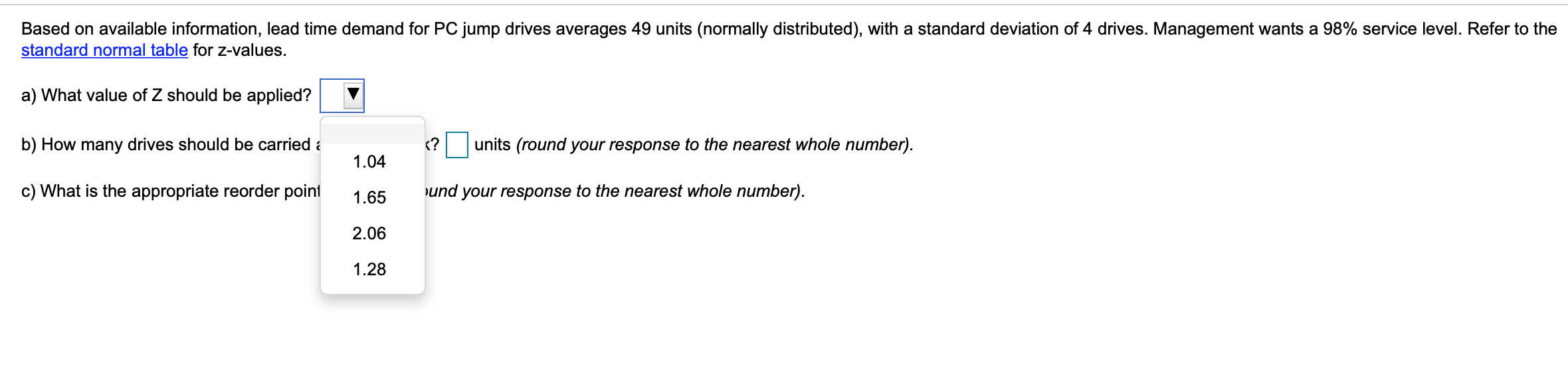 Based on available information, lead time demand