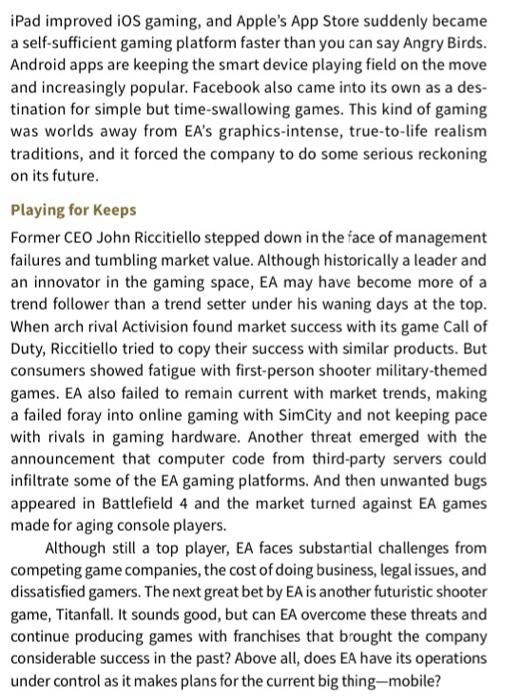 please help, thank you Chapter 9 Case: Electronic