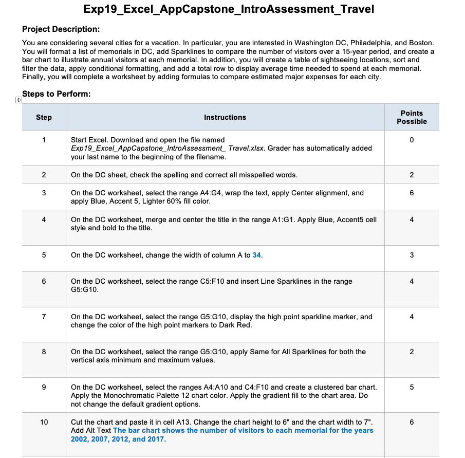 Exp19_Excel_AppCapstone_Intro Assessment_Travel