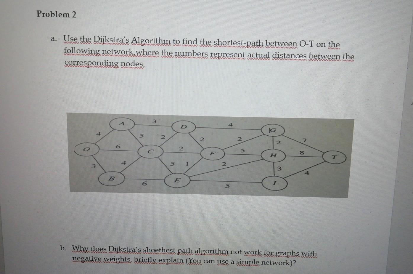 Problem 2 a. Use the Dijkstra's Algorithm to find