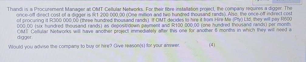 Thandi is a Procurement Manager at OMT Cellular