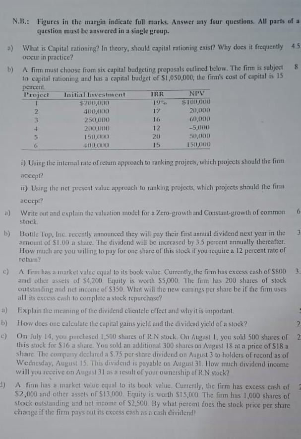 N.B.: Figures in the margin indicate full marks.