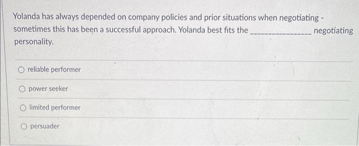 please answer them all :) Yolanda has always