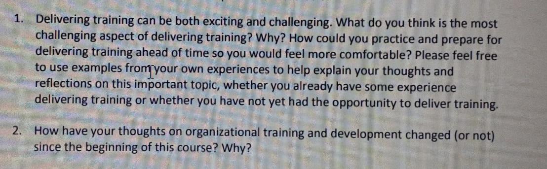 1. Delivering training can be both exciting and