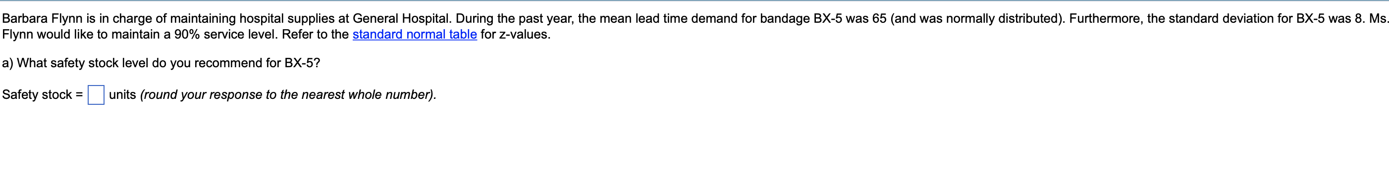b) what is the appropriate reorder point? Barbara