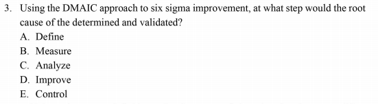 3. Using the DMAIC approach to six sigma