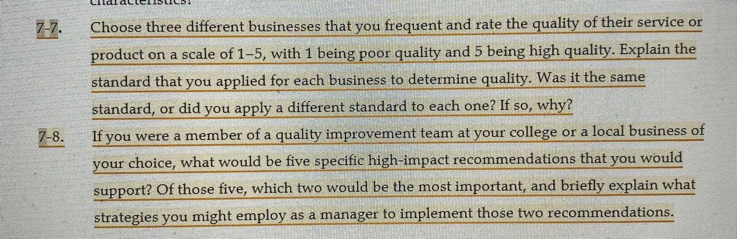 plz solve 7-7, 7-8 7-7. Choose three different