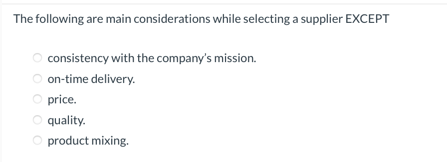 The following are main considerations while