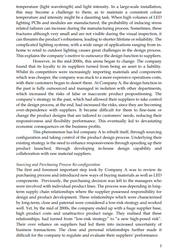 Please read the case given The company has