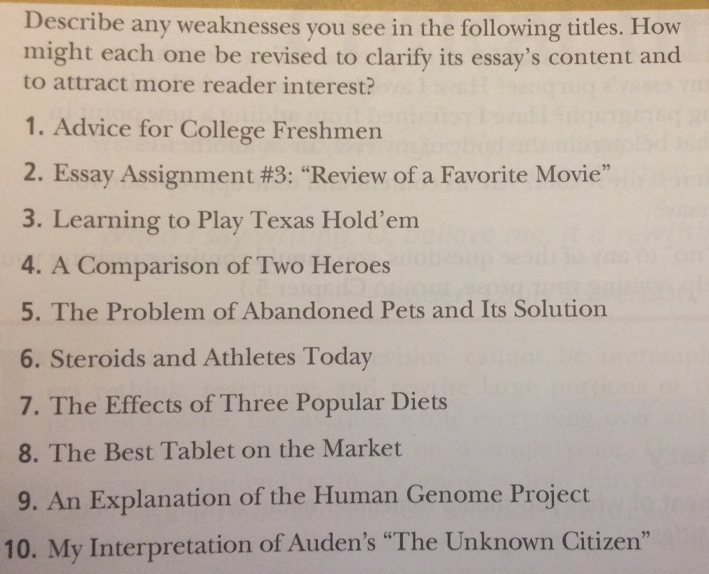 how do you find the weakness and how each one be