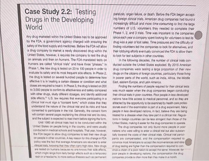Case Study 2.2: Testing Drugs in the Developing