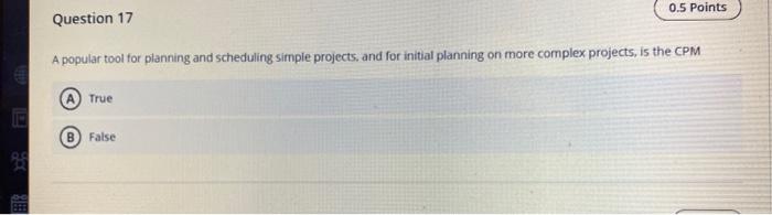 0.5 Points Question 17 A popular tool for