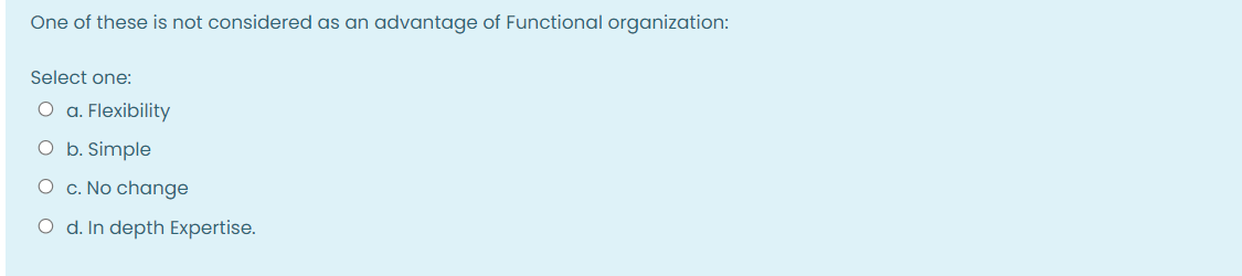 One of these is not considered as an advantage of