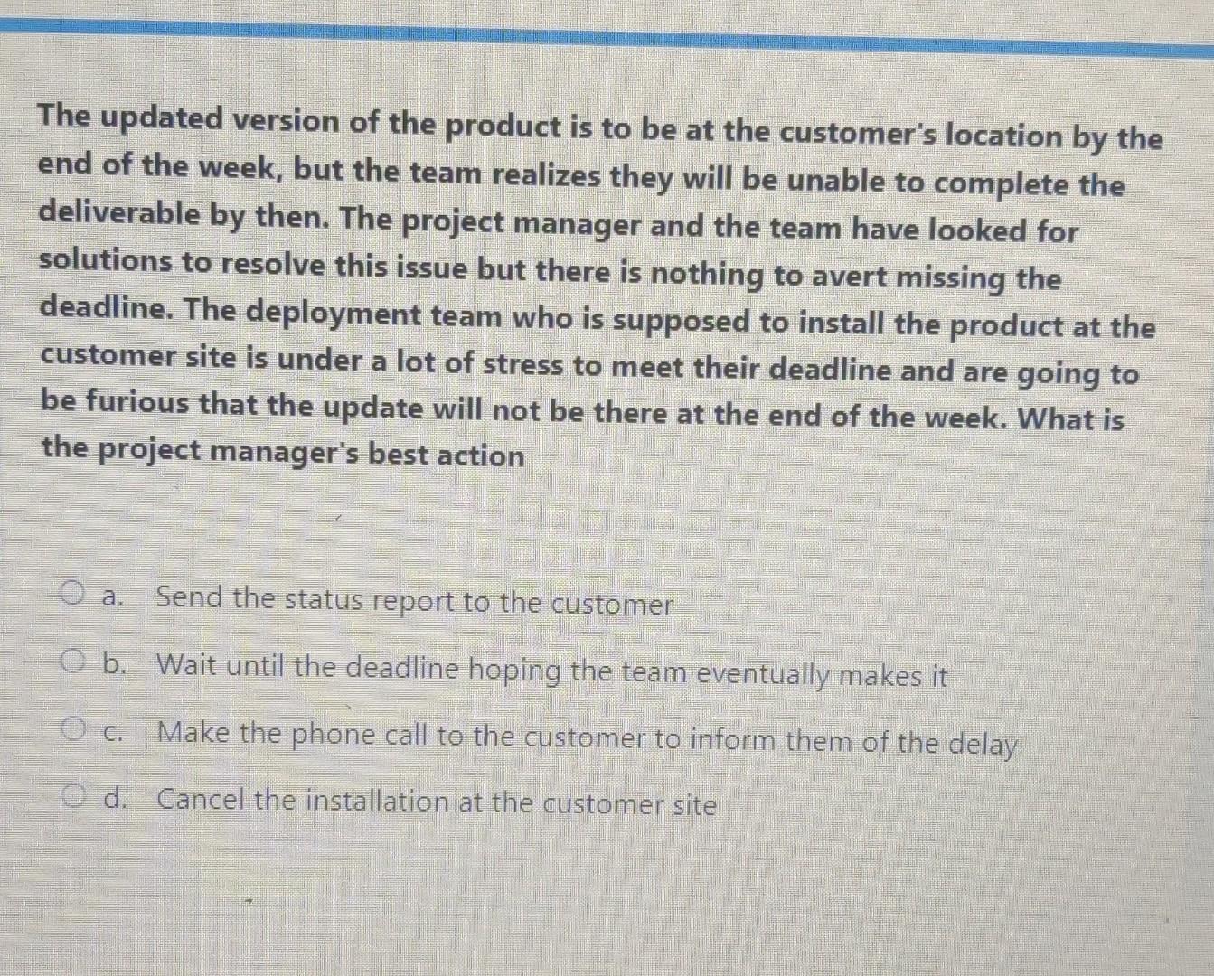 The updated version of the product is to be at