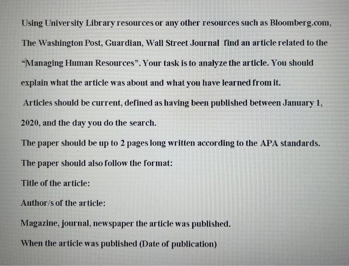 Using University Library resources or any other