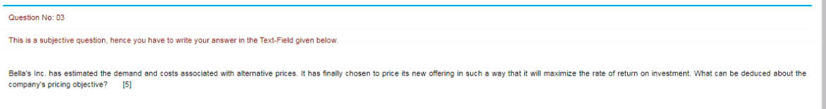 Bella's Inc. has estimated the demand and costs