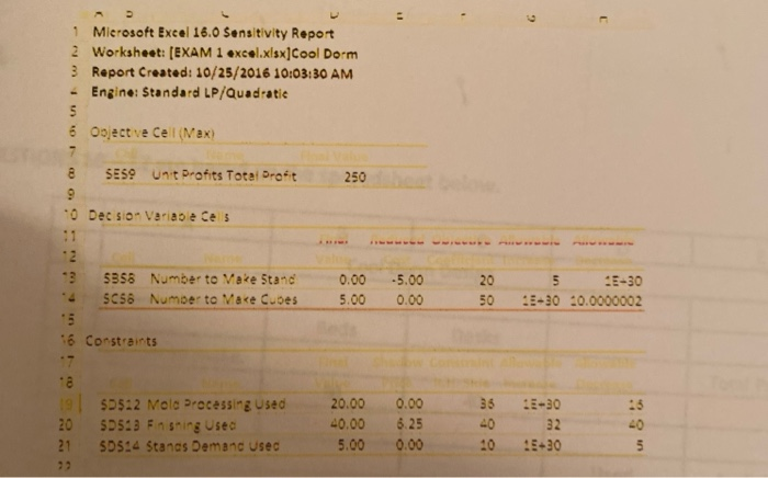 3 e 2 1 Microsoft Excel 16.0 Sensitivity Report 2