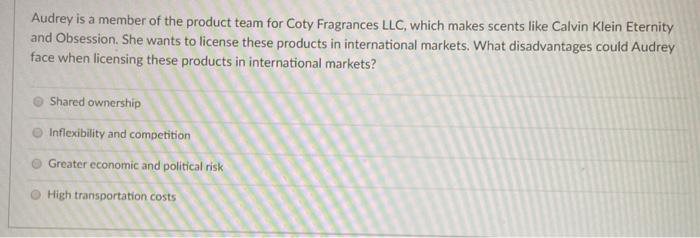 Audrey is a member of the product team for Coty