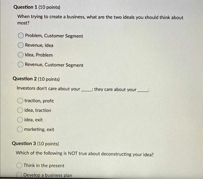 When trying to create a business, what are the