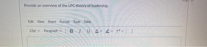 Provide an overview of the LPC theory of