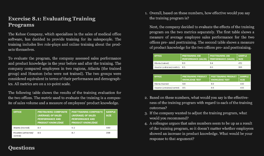 1. Overall, based on these numbers, how effective