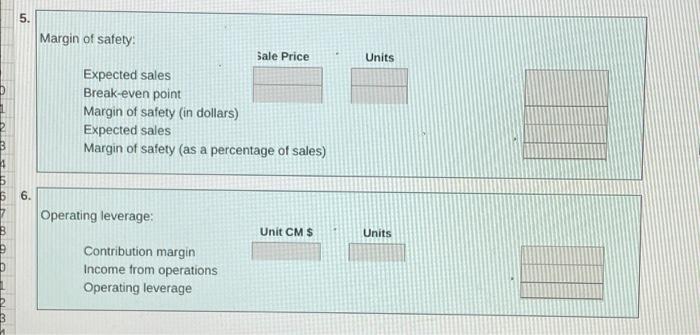 Chapter 5 Cost Volume-Profit Analysis PR 5-6A