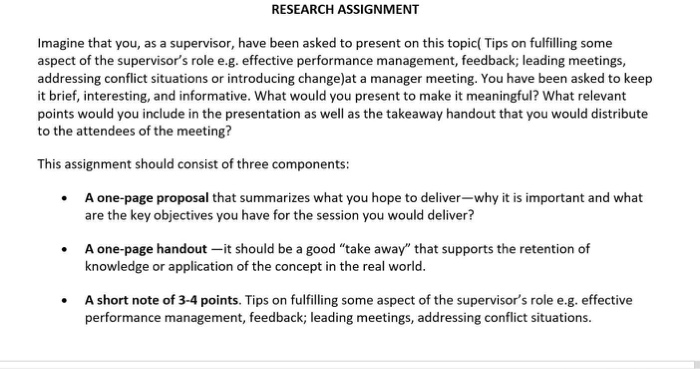 RESEARCH ASSIGNMENT Imagine that you, as a