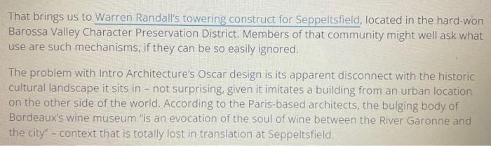 read the article & relate it to the 5 distinctive