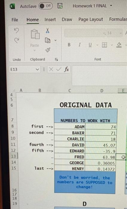 I need help with part G J L M N I values as