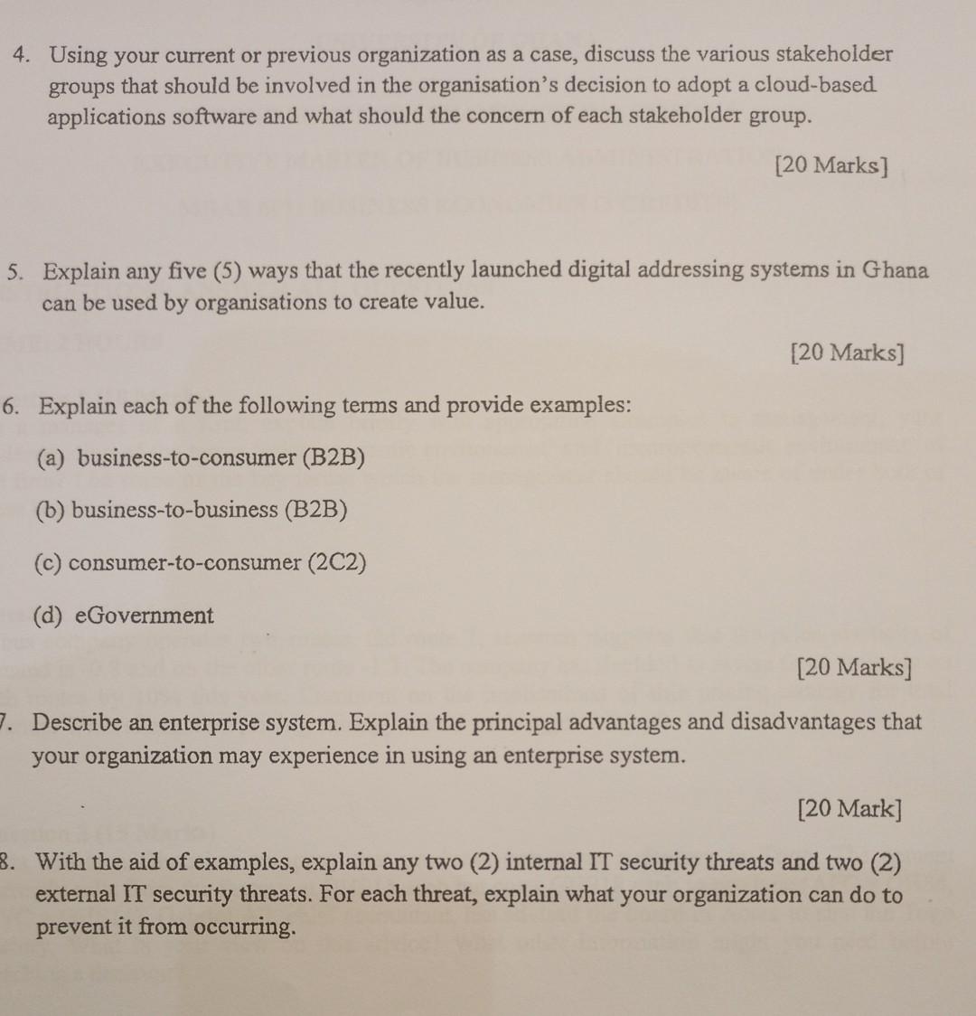 question 6 please 4. Using your current or