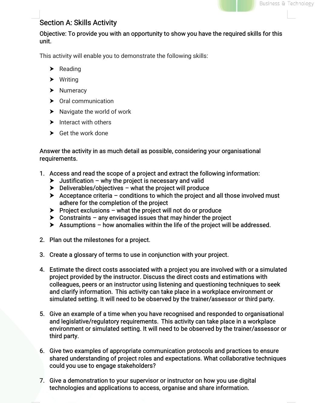 Please answer question number 3 and 7 only.