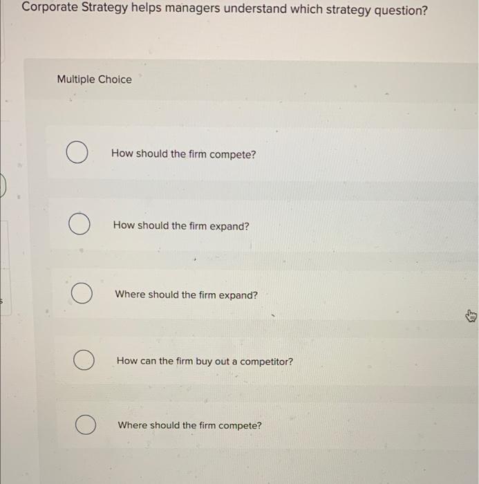 Corporate Strategy helps managers understand