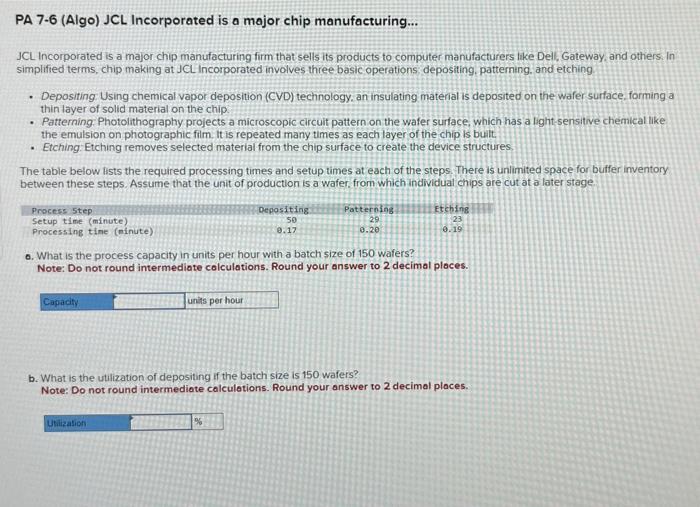 can someone solve a and b for me! PA 7-6 (Algo)