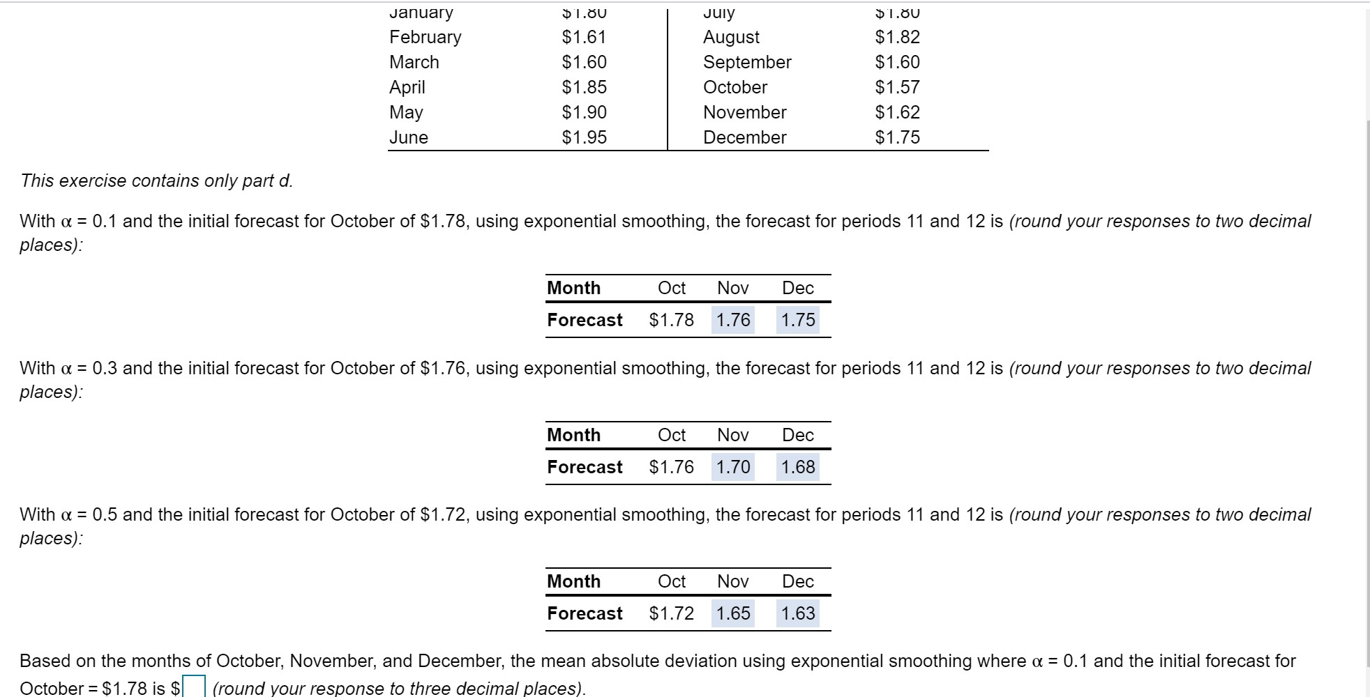 Based on the months of October, November, and