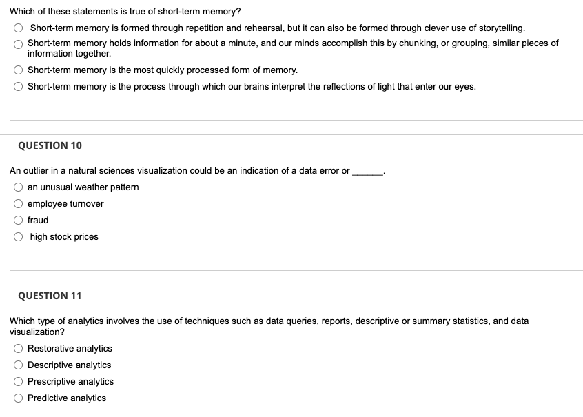 Which of these statements is true of short-term