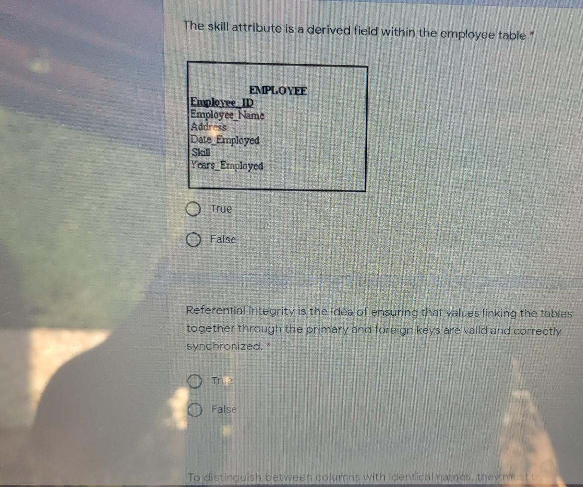 The skill attribute is a derived field within the