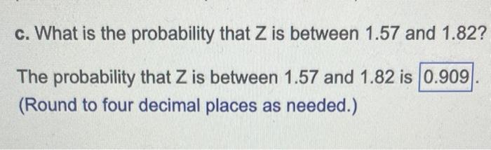 what is the probability that the Z score is